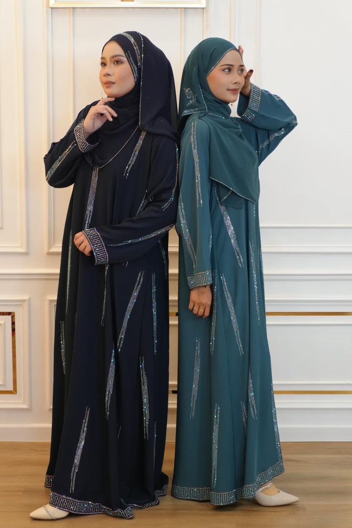 ABAYA ZIYA TEAL BLUE