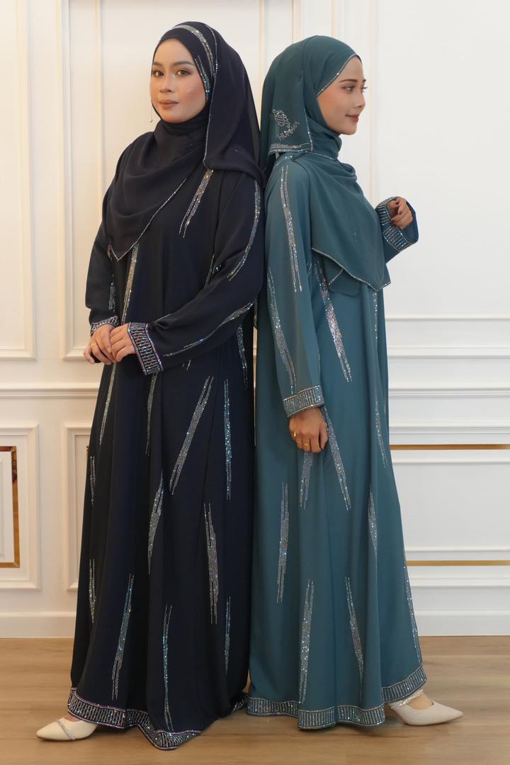ABAYA ZIYA TEAL BLUE