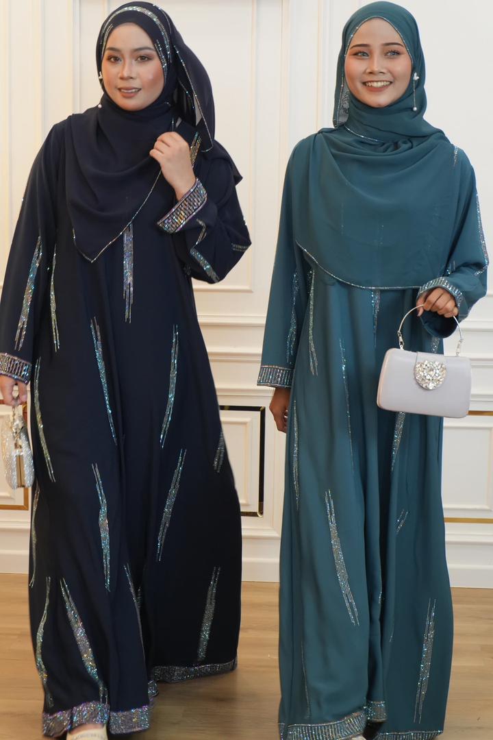 ABAYA ZIYA TEAL BLUE