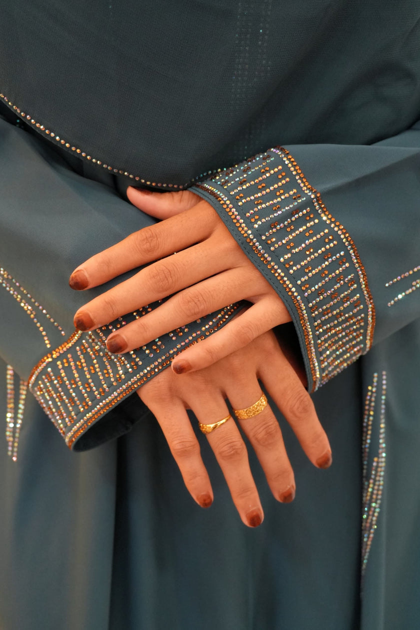 ABAYA ZIYA TEAL BLUE