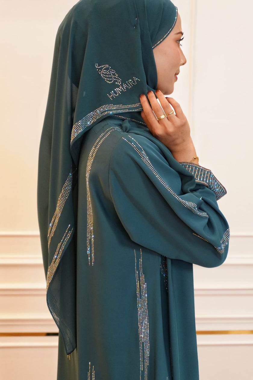 ABAYA ZIYA TEAL BLUE