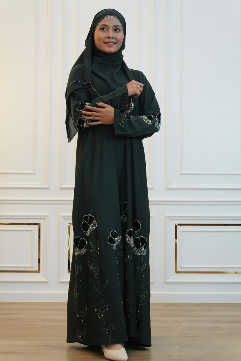 ABAYA SAFWA EMERALD GREEN