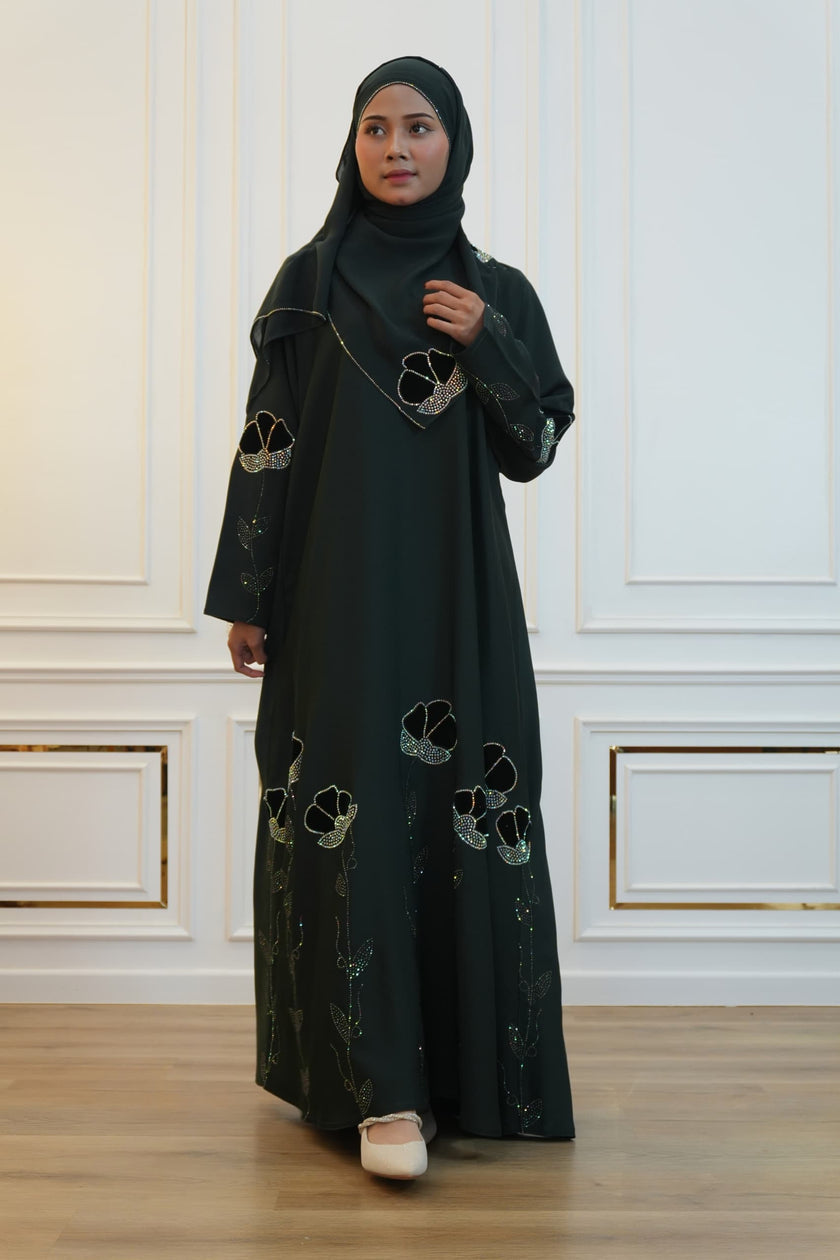 ABAYA SAFWA EMERALD GREEN