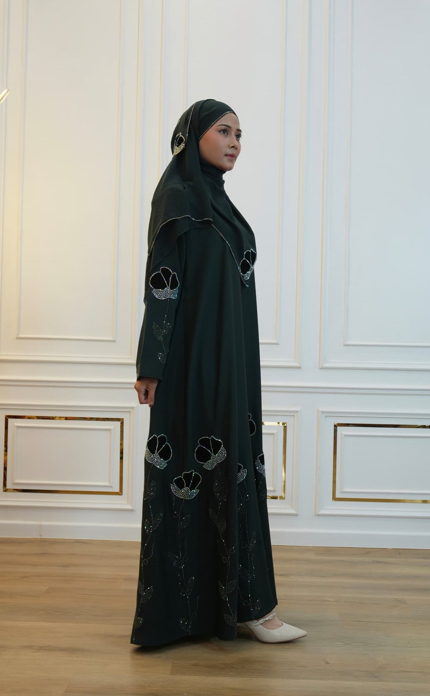 ABAYA SAFWA EMERALD GREEN