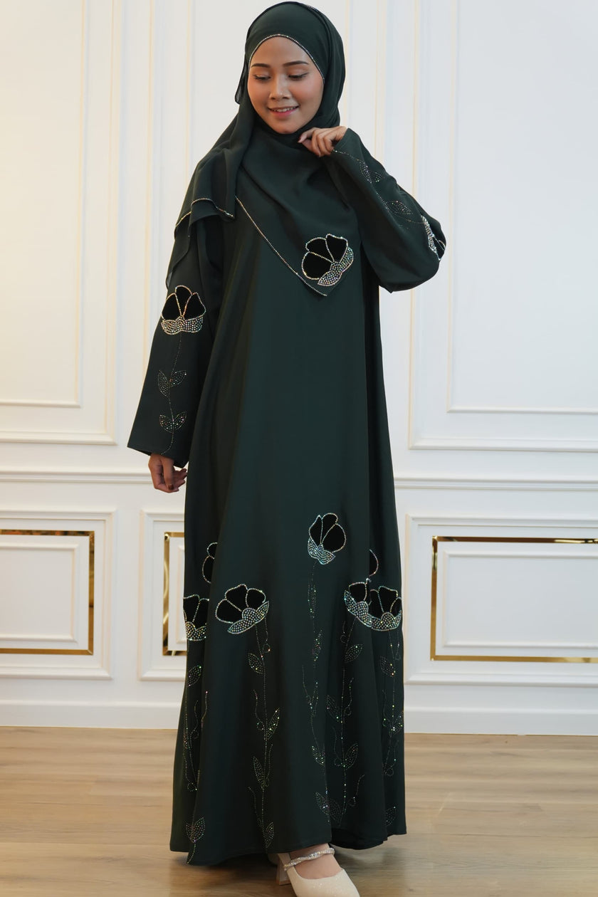 ABAYA SAFWA EMERALD GREEN